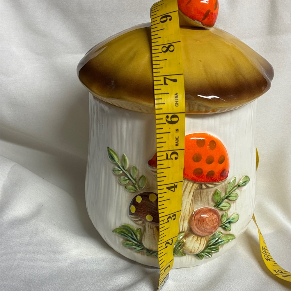 Vintage Sears Merry Mushroom Small Canister Jar With Lid 1970s Replacement - Picture 9 of 10
